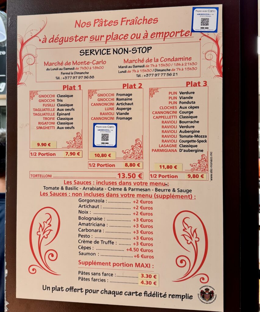 Monaco market pasta