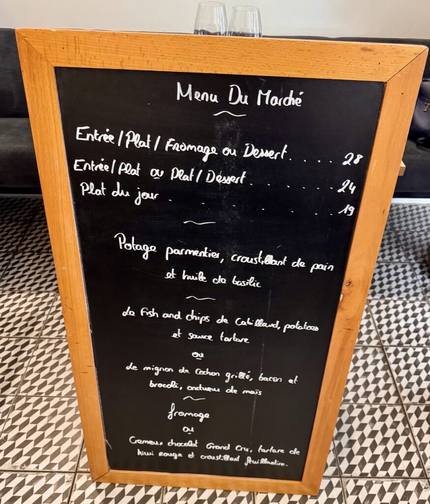 Lunch menu
